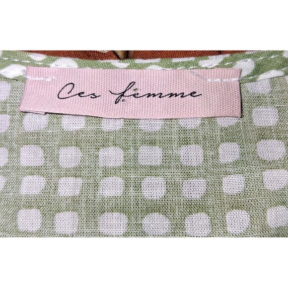 Ces Femme Boho Patchwork Long Sleeve Blouse Women's Size Small Relaxed Fit Top - Picture 6 of 7